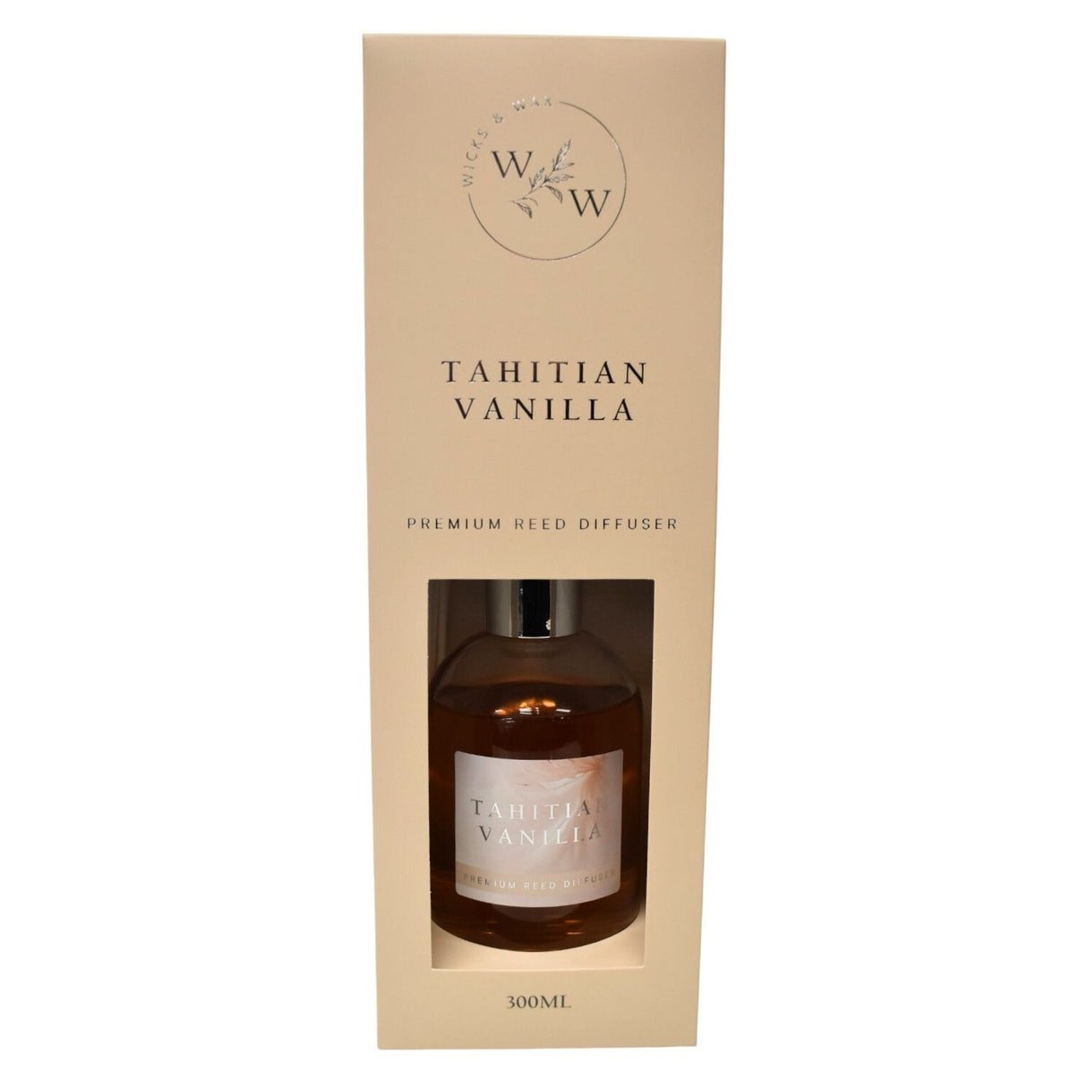 Wicks & Wax Premium Reed Diffuser 300ml - Tahitian Vanilla