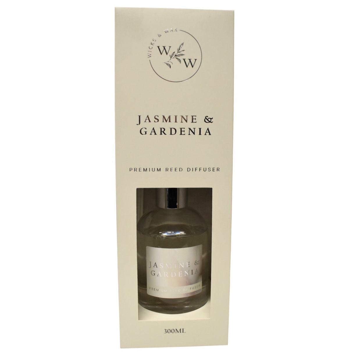 Wicks & Wax Premium Reed Diffuser 300ml - Jasmine & Gardenia