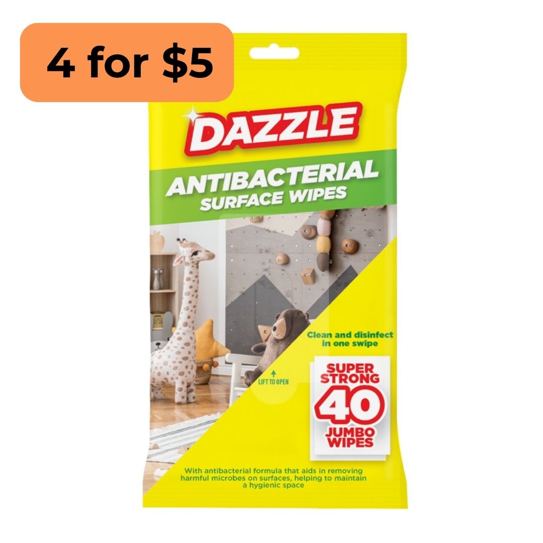 Dazzle Antibacterial Wipes - 40 Pack