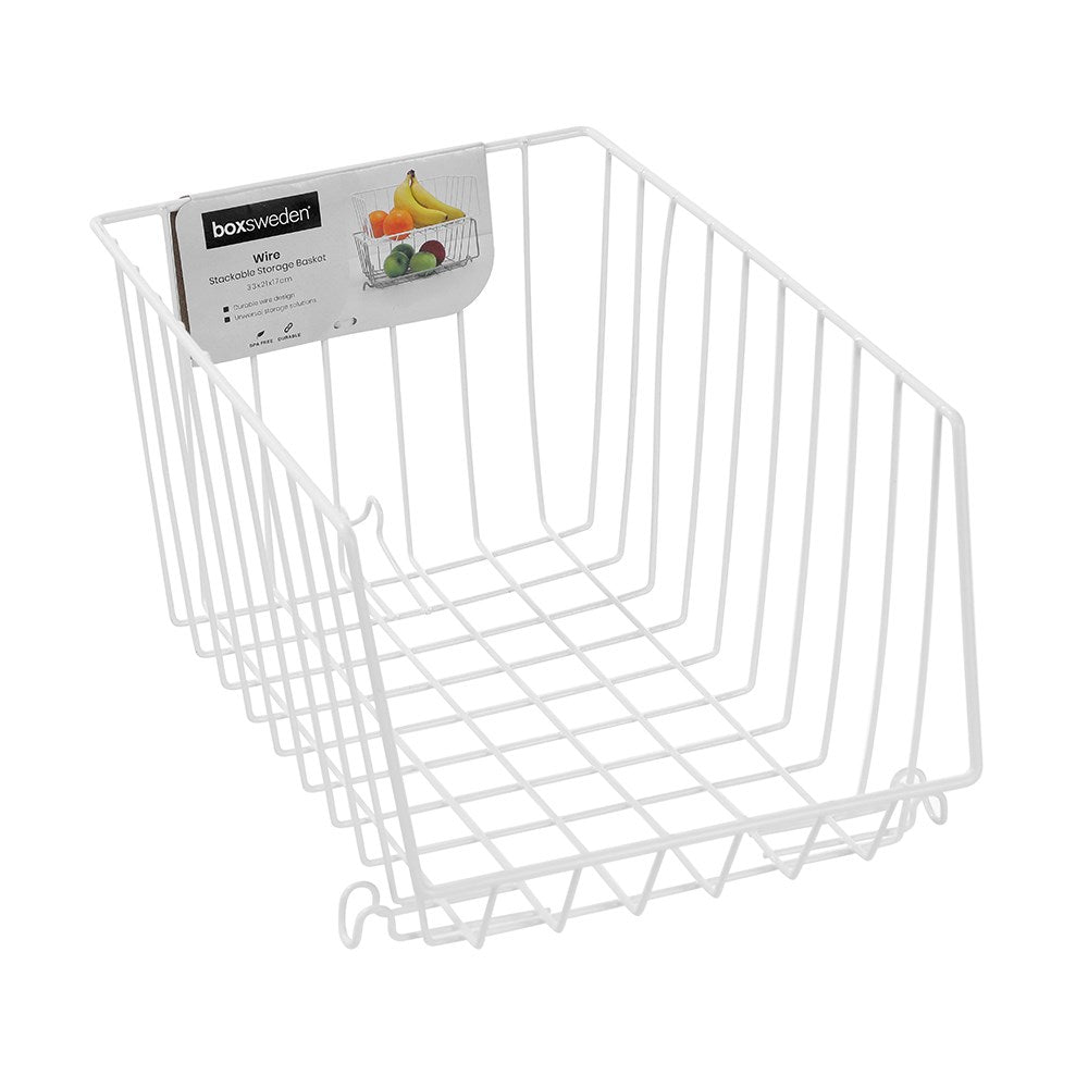 Wire Stackable Storage Basket 33cm x 21cm x 17cm