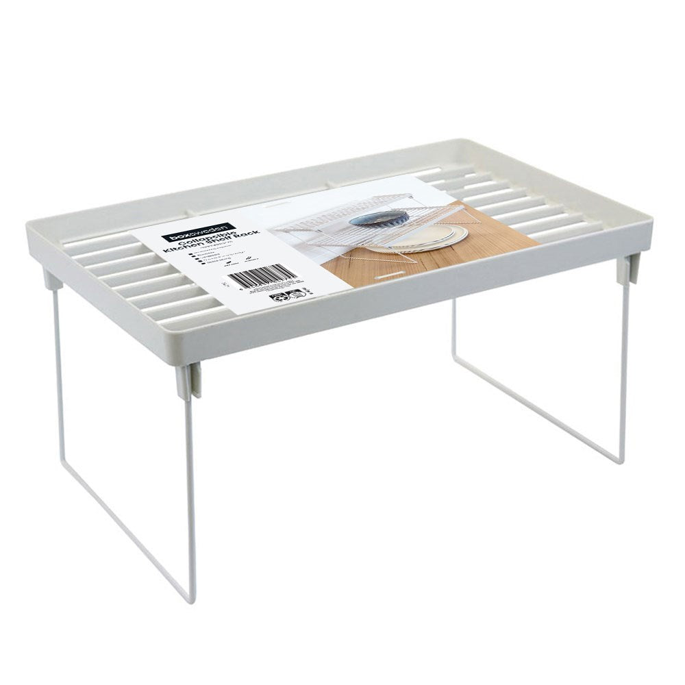 Collapsible Stackable Kitchen Shelf Rack 39cm x 24cm x 18cm