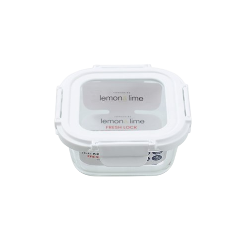 Yorkshire Glass Square Container with Lid 500ml