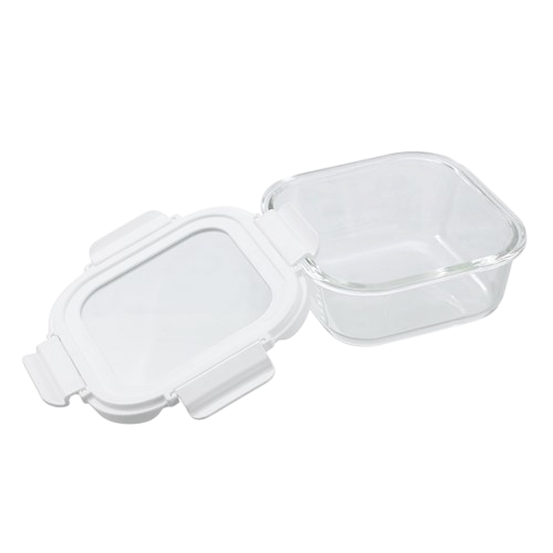 Yorkshire Glass Square Container with Lid 800ml
