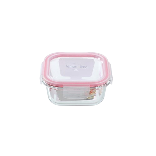 Yorkshire Square Glass Container with Clip Seal Lid 500ml