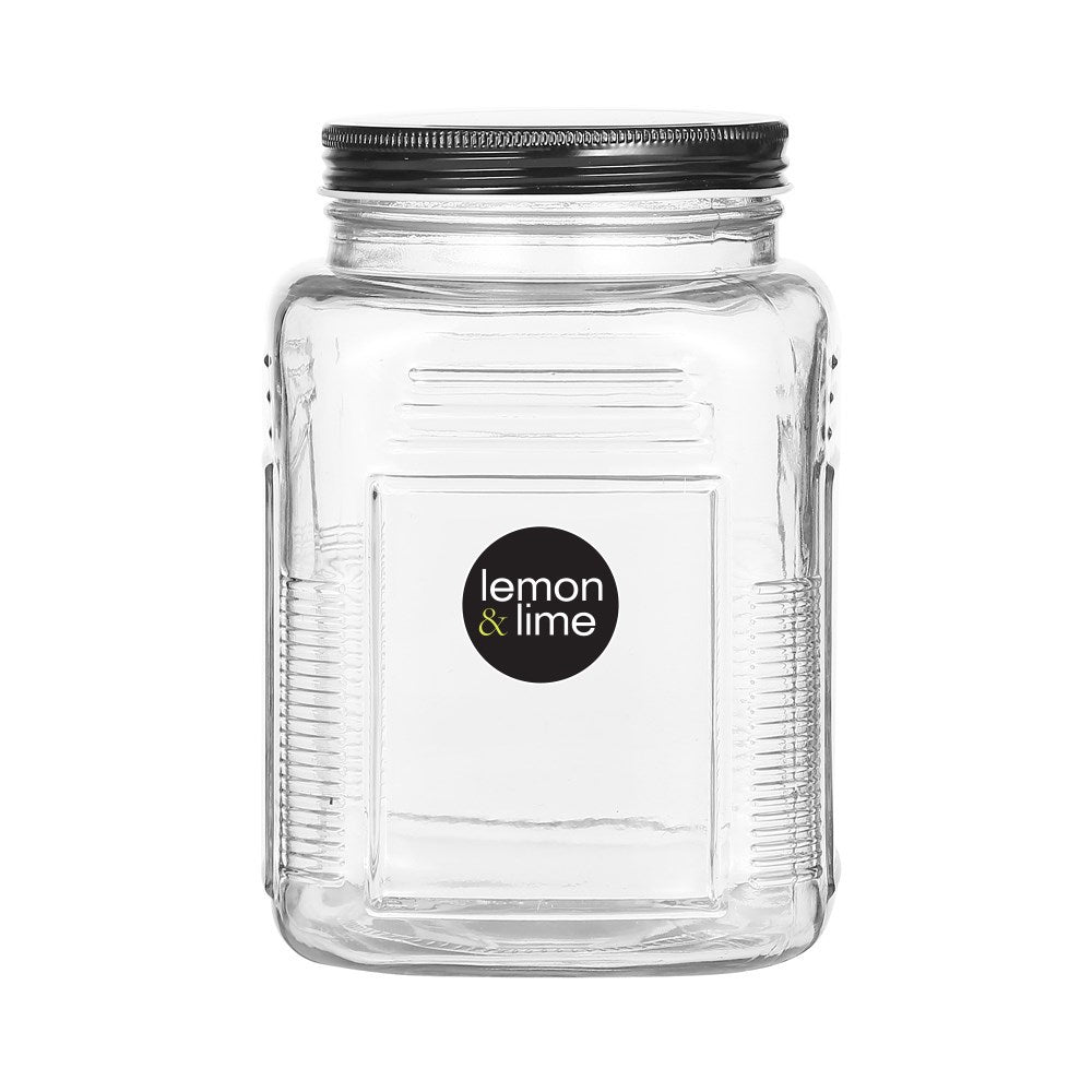 Ascot Ribbed Glass Jar 1.5L