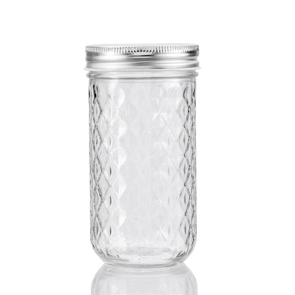 3 Pack Quilted Glass Conserve Jar 350ml