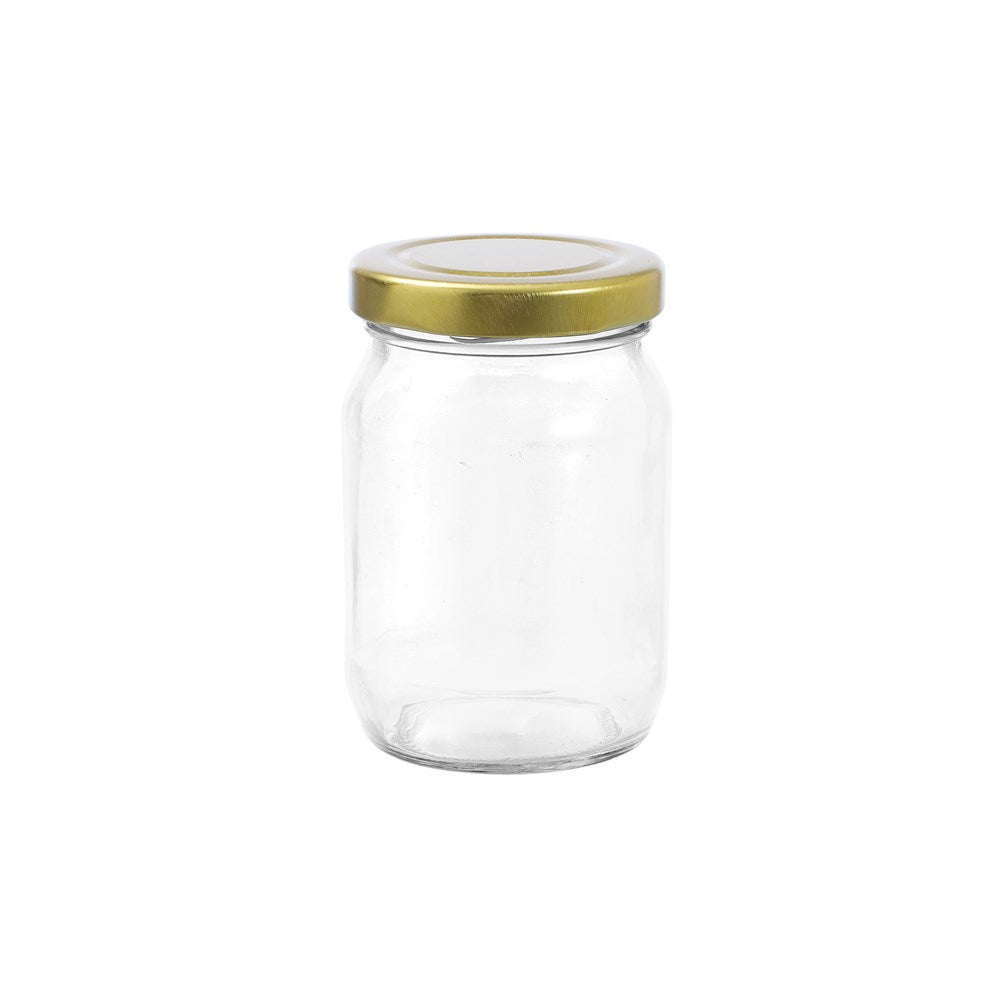 12 Pack Verona Glass Jar 150ml Gold Lid