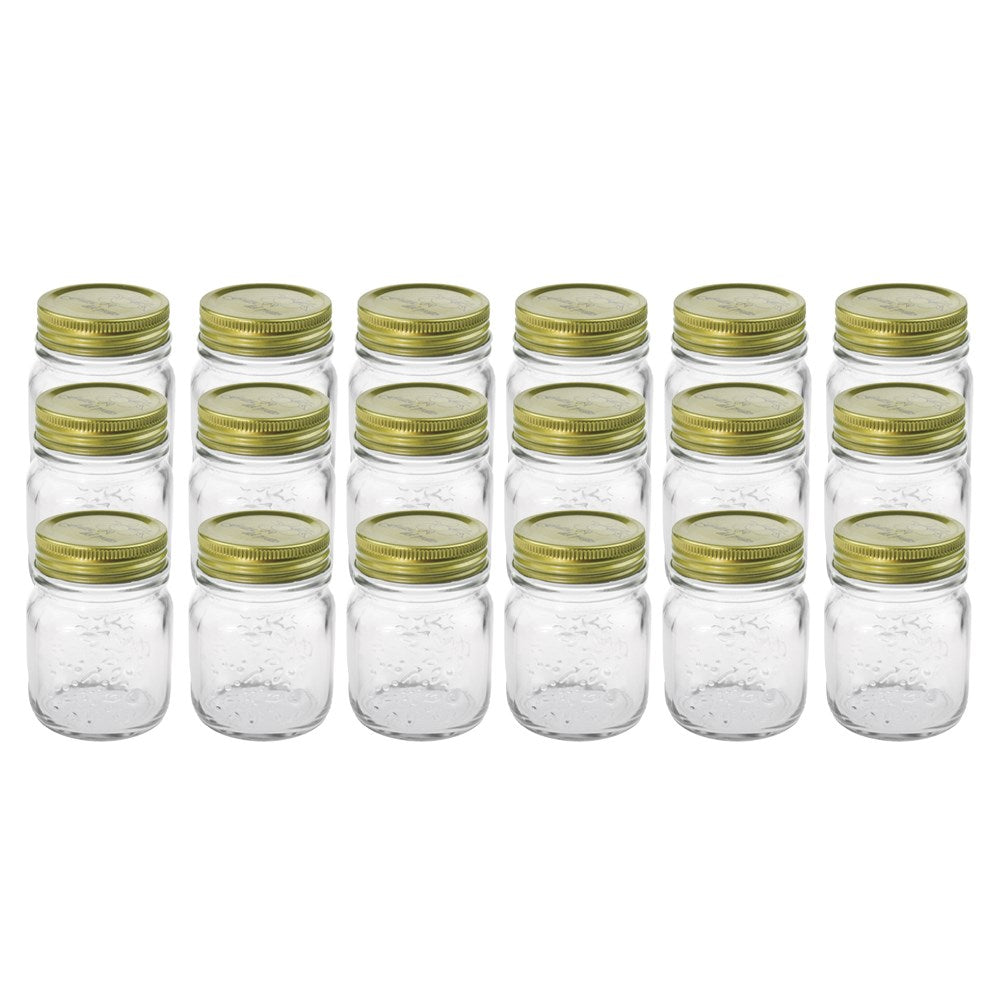 Roma Clear Glass Conserve Jar 200ml - 18 Pack