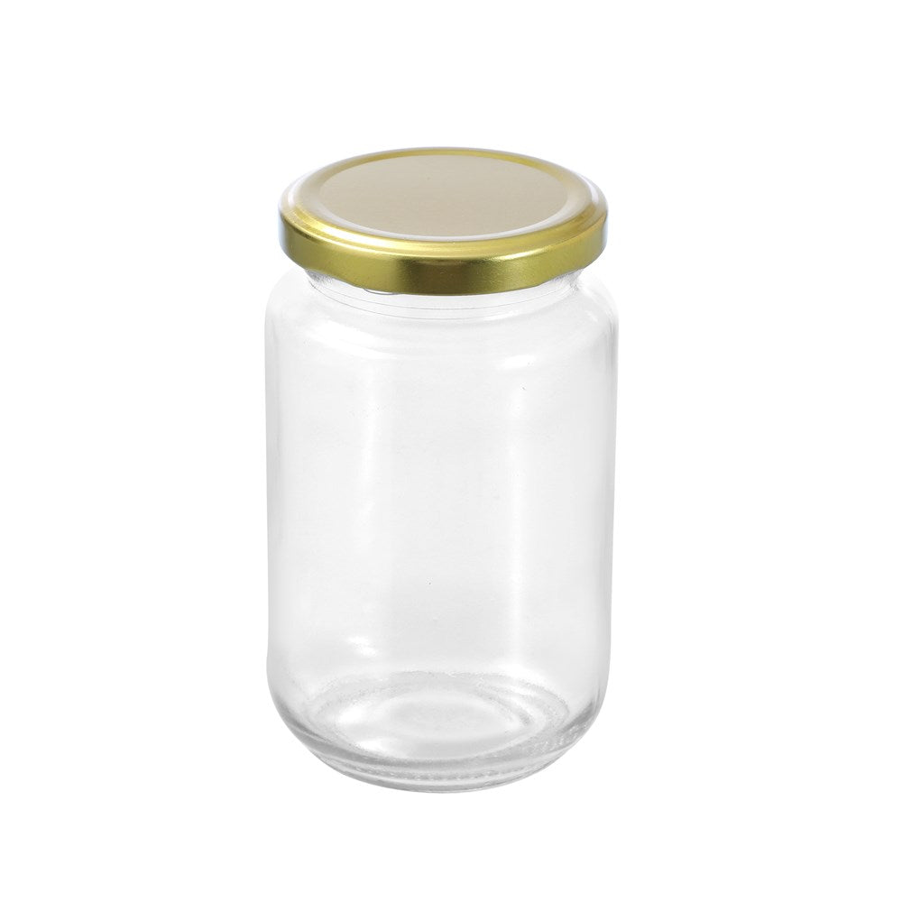 6 Pack Glass Conserve Jar 360ml Gold Lid