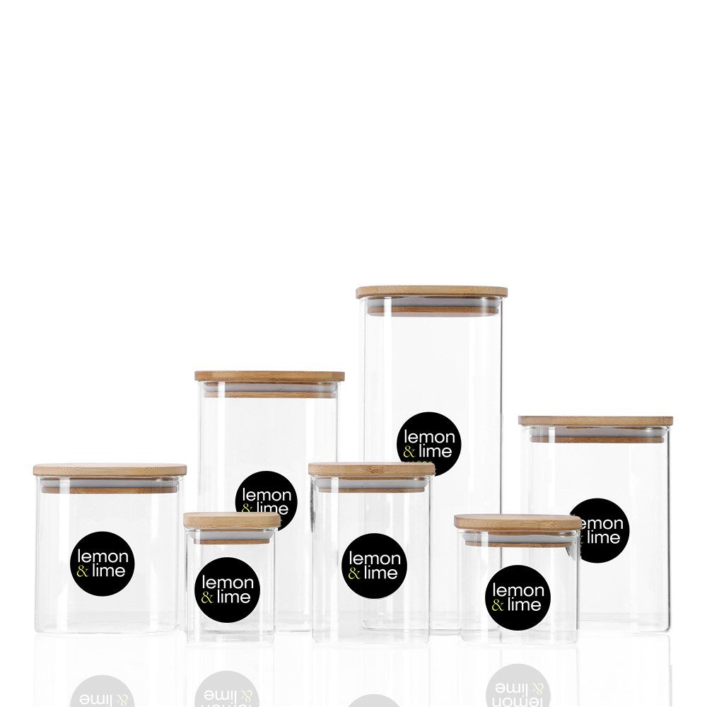 Camden Square Glass Jar Bamboo Lid 1.1L