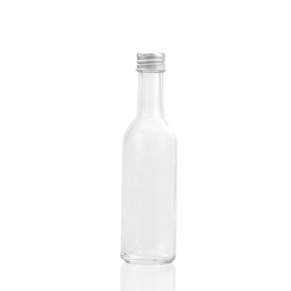 4 Pack Capri Mini Glass Bottle 120ml Silver Lid