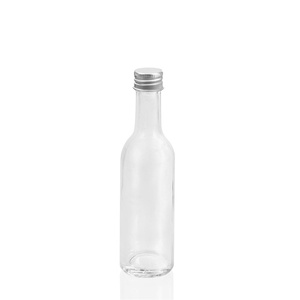 4 Pack Capri Mini Glass Bottle 120ml Silver Lid