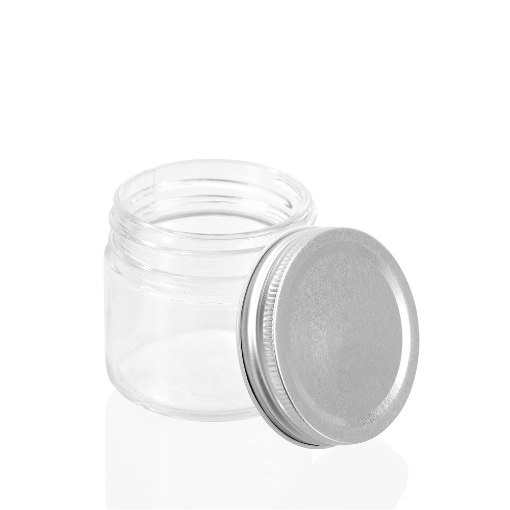6 Pack Capri Glass Preserve Jar 200ml Silver Lid