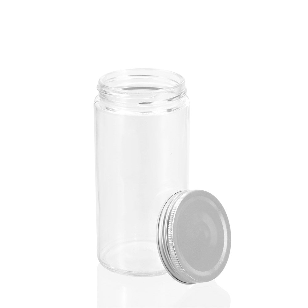 6 Pack Capri Glass Preserve Jar 500ml Silver Lid