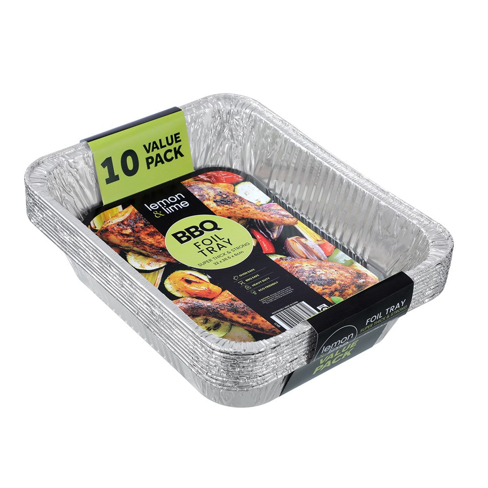 Foil Tray Rectangular 32 x 26cm - 10 Pack