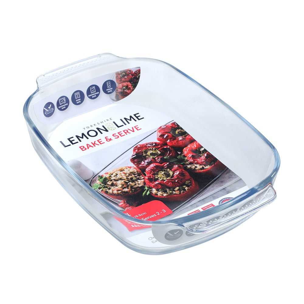 Glass Bakeware Rectangular Dish with Handles 2L