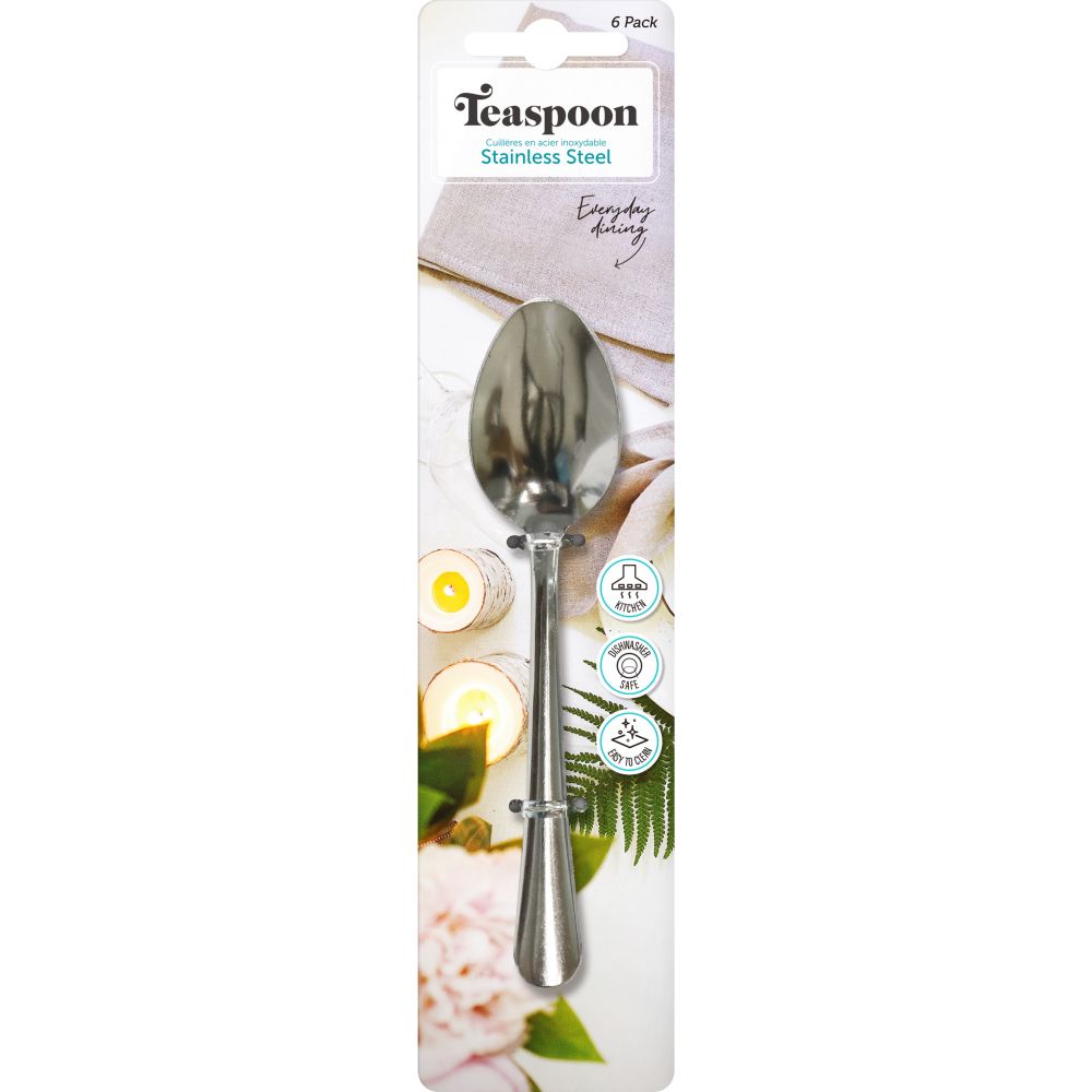Stainless Steel Teaspoons – 6 Pack