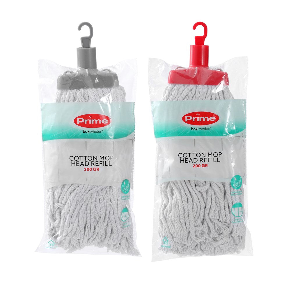 2 Pack Cotton Mop Refill Head 200g Assorted