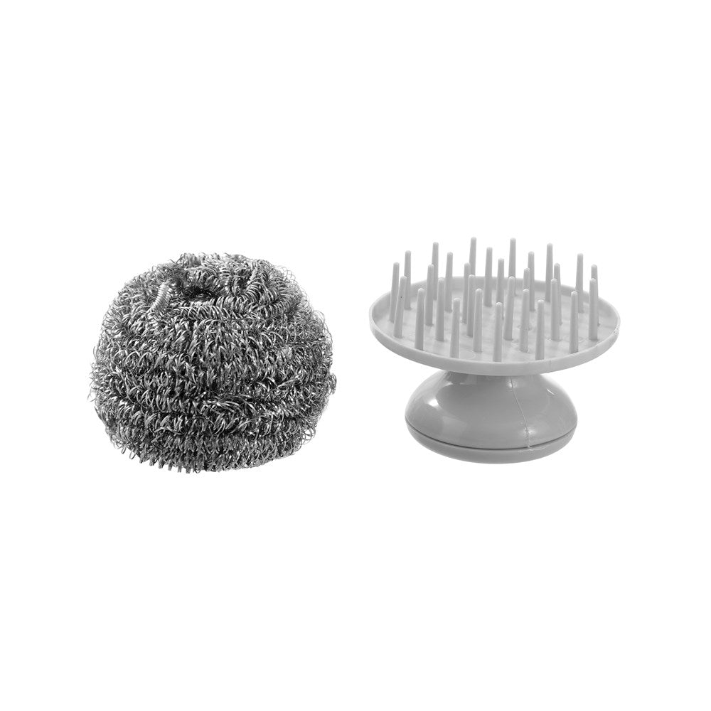 2 Pack Stainless Steel Scourer With Handle