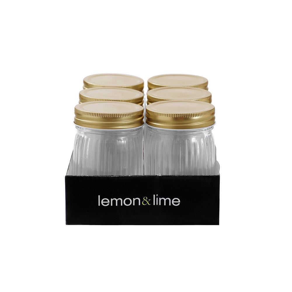 6 Pack Roma Ribbed Conserve Jar 300ml