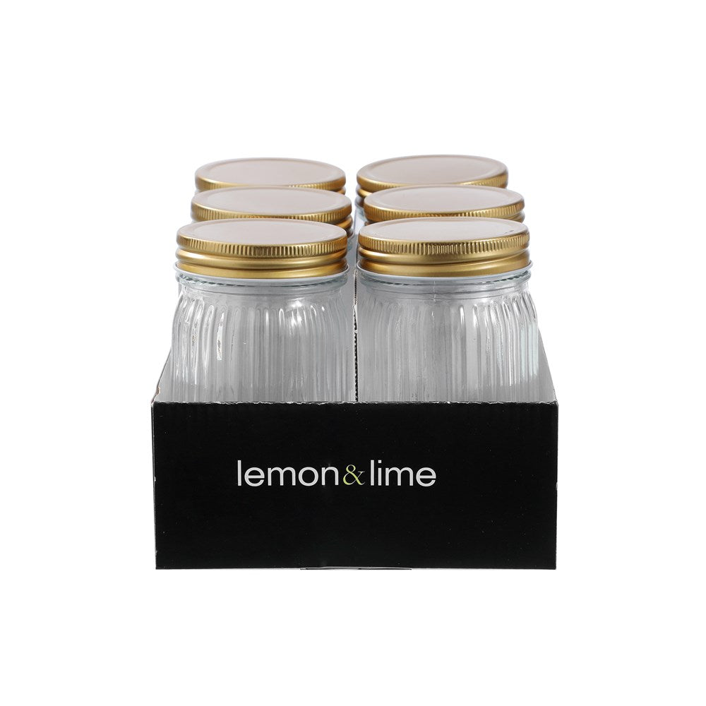 6 Pack Roma Ribbed Conserve Jar 450ml