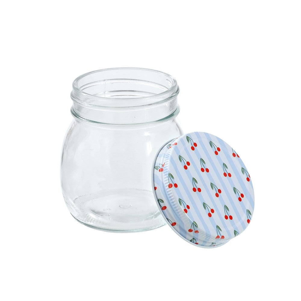 6 Pack Cherry Stripe Deco Conserve Jar 300ml