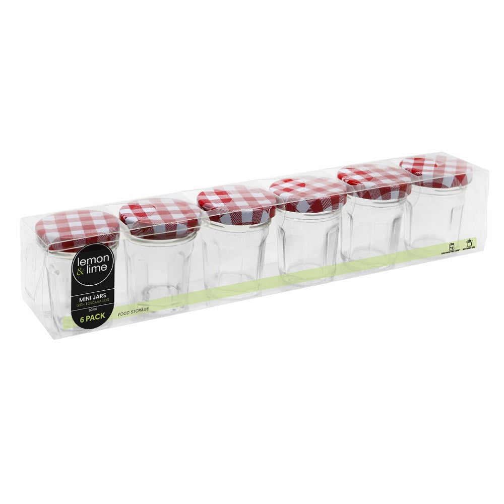 6 Pack Glass Conserve Jar 30ml Classic Lid