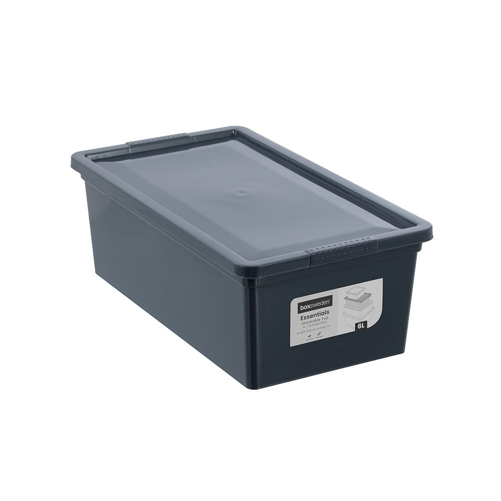 Stackable Storage Tub with Lid 6L - Assorted