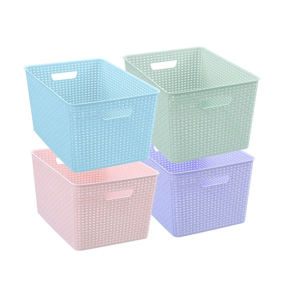 Woven Pastel Basket 28.5 x 41.5 x 22cm