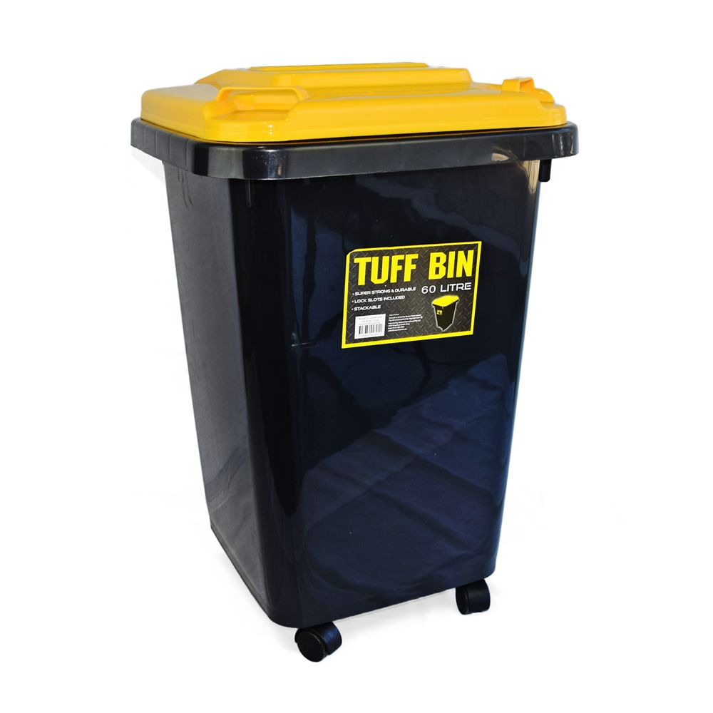 Wheelie Tuff Bin Black 60L