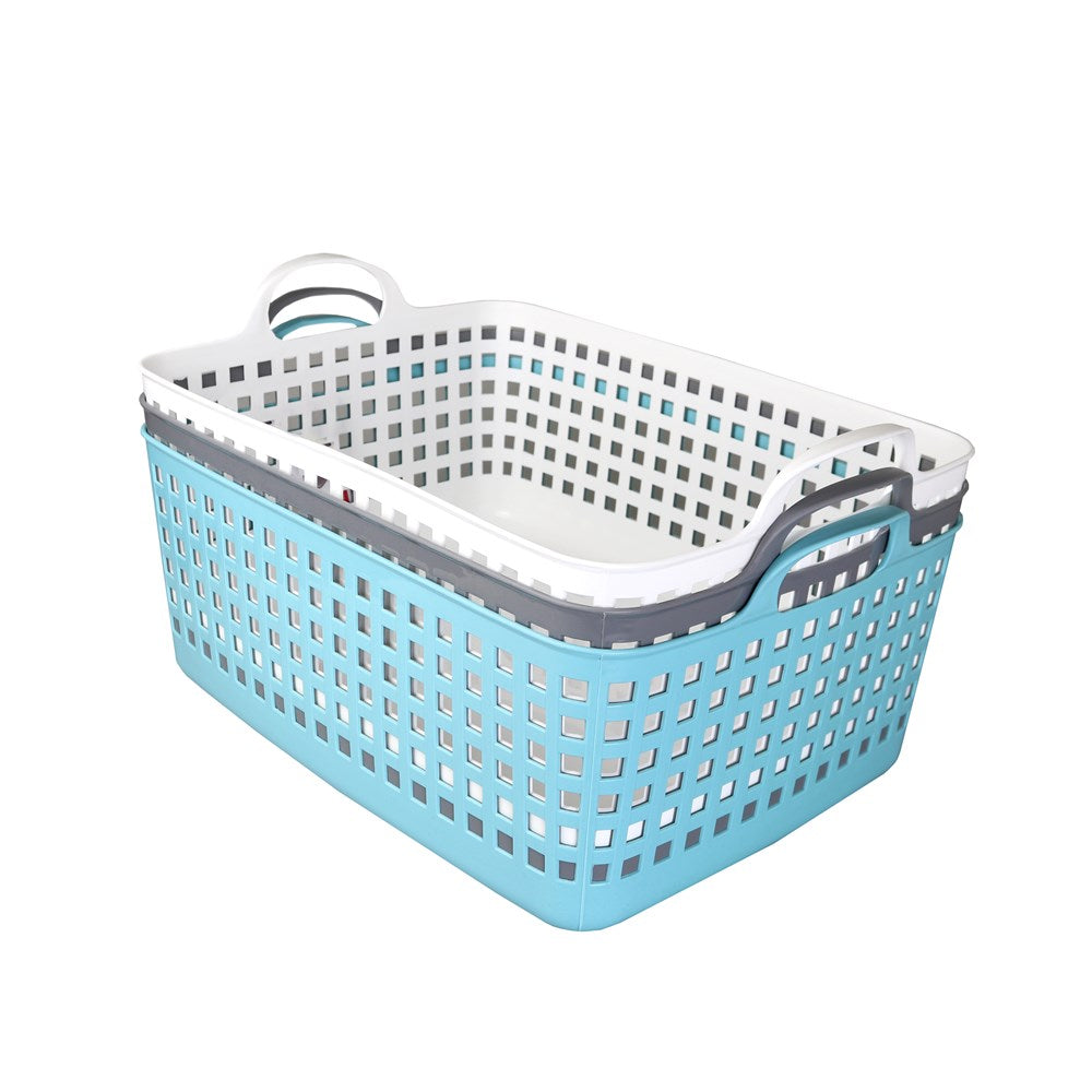 Tote Laundry Basket 50 x 35 x 24cm Assorted Colours