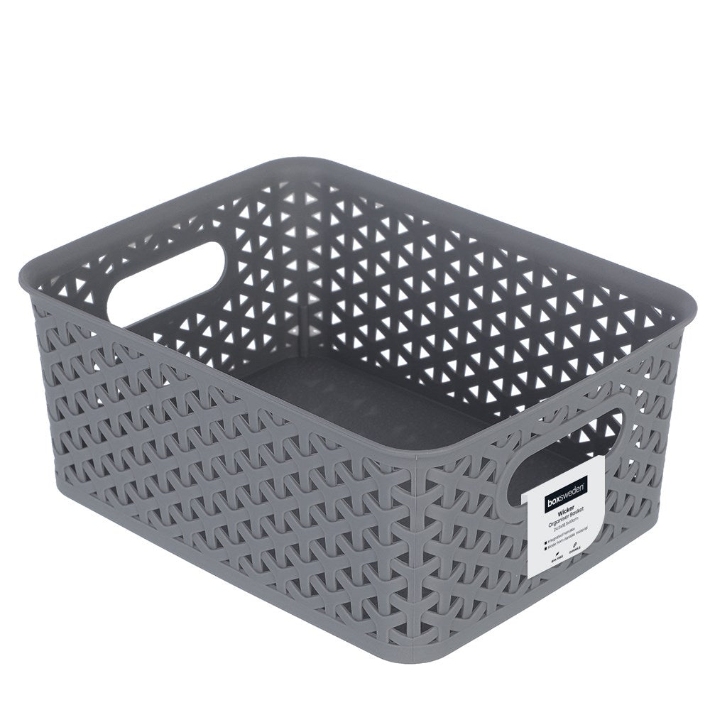 Small Wicker Design Organiser Basket 4 Assorted