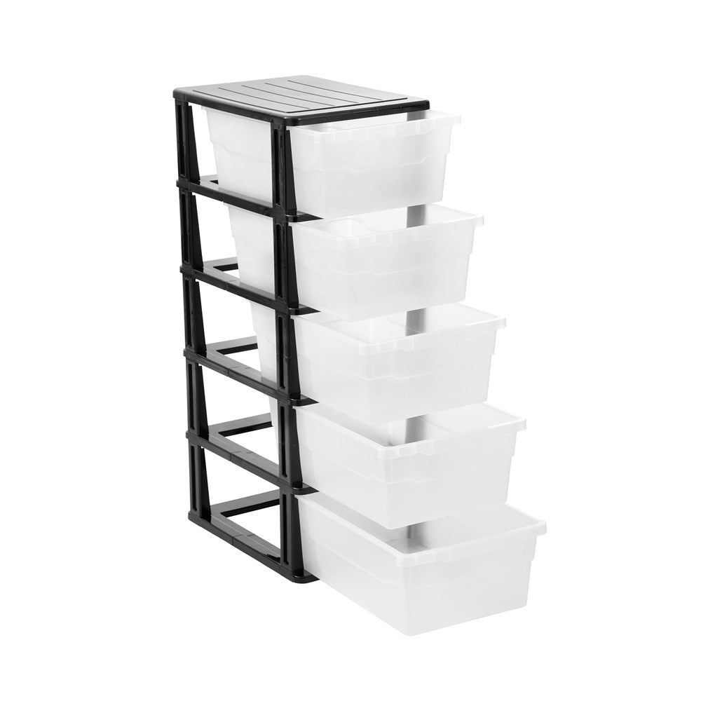 5 Drawer Storage Unit 31.5 x 43 x 87cm - Black