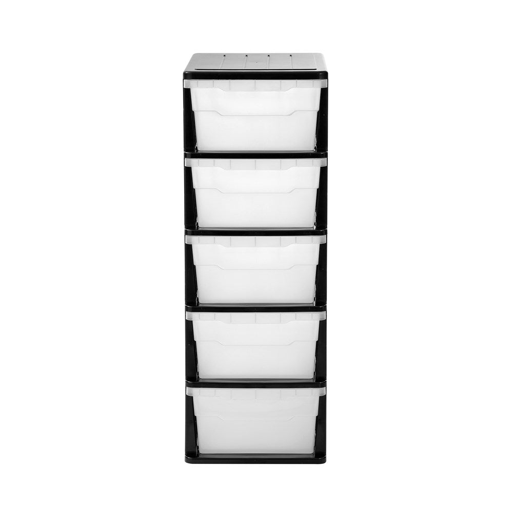 5 Drawer Storage Unit 31.5 x 43 x 87cm - Black