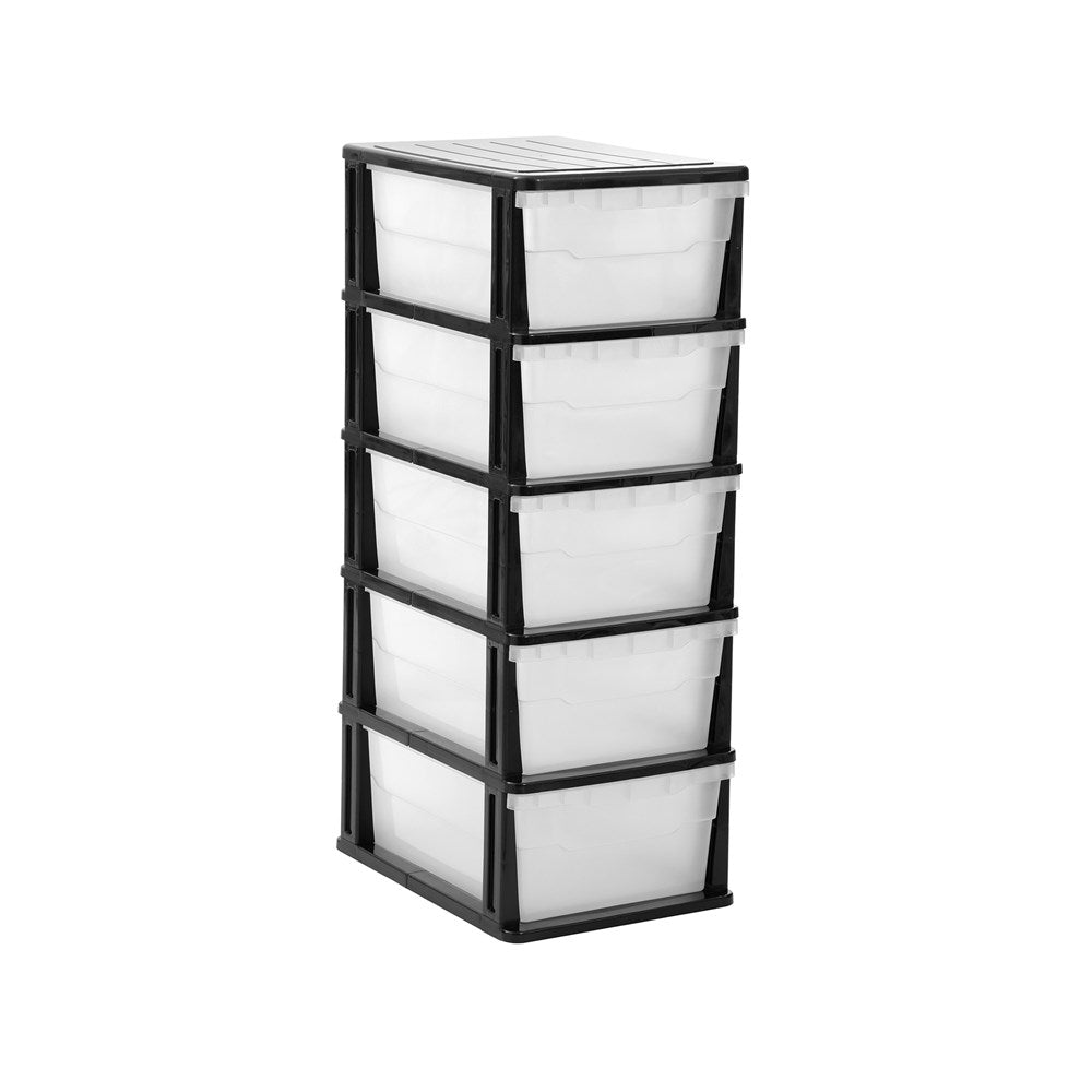 5 Drawer Storage Unit 31.5 x 43 x 87cm - Black