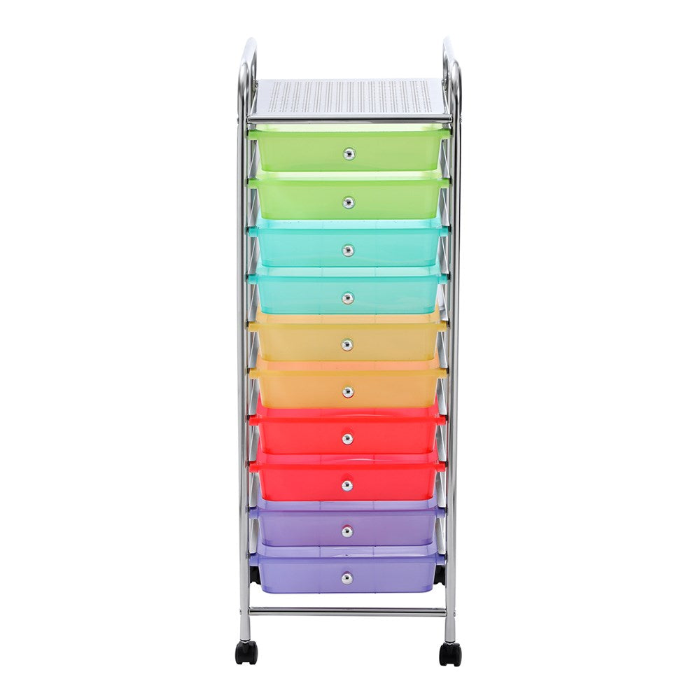 10 Drawer Storage Trolley with Wheels 32 x 36.5 x 90cm
