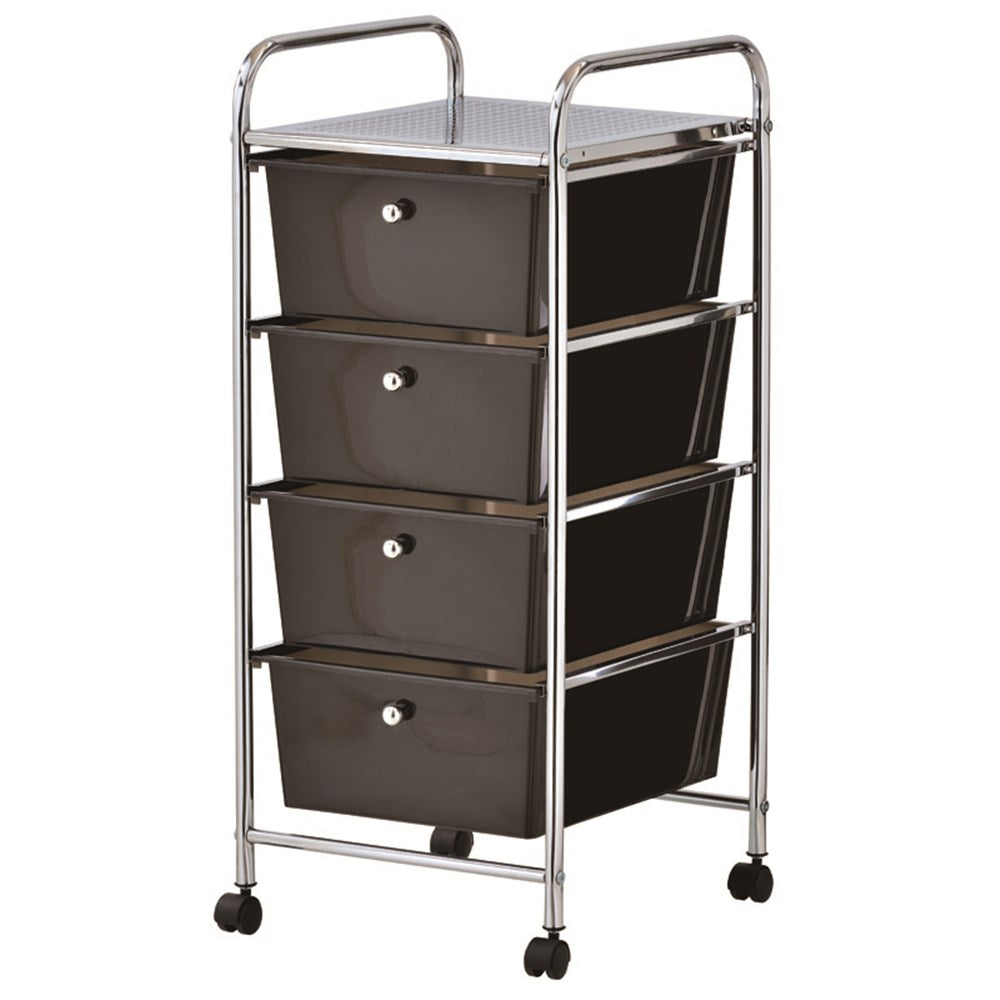 4 Drawer Storage Trolley with Wheels 32cm x 36.5cm x 76cm