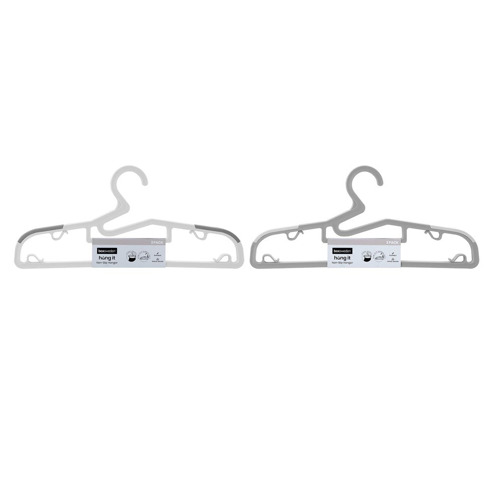 3 Pack Space Saving Non-Slip Hanger 39cm 2 Assorted
