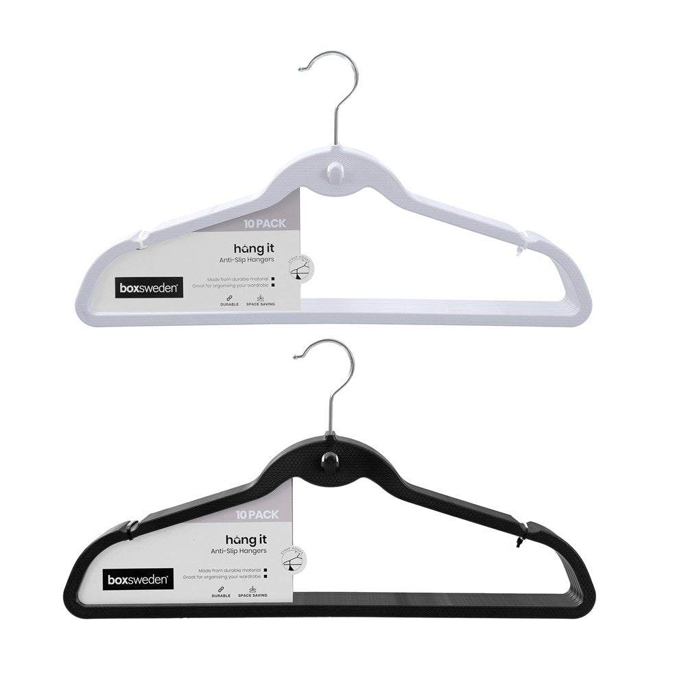 10 Pack Space Saving Hangers 45cm Assorted