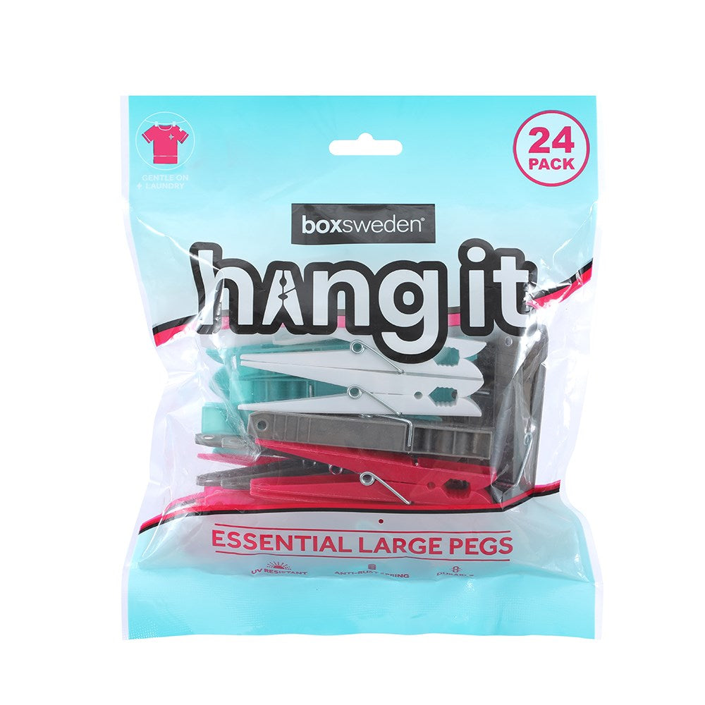 24 Pack Large Essential Clothes Pegs