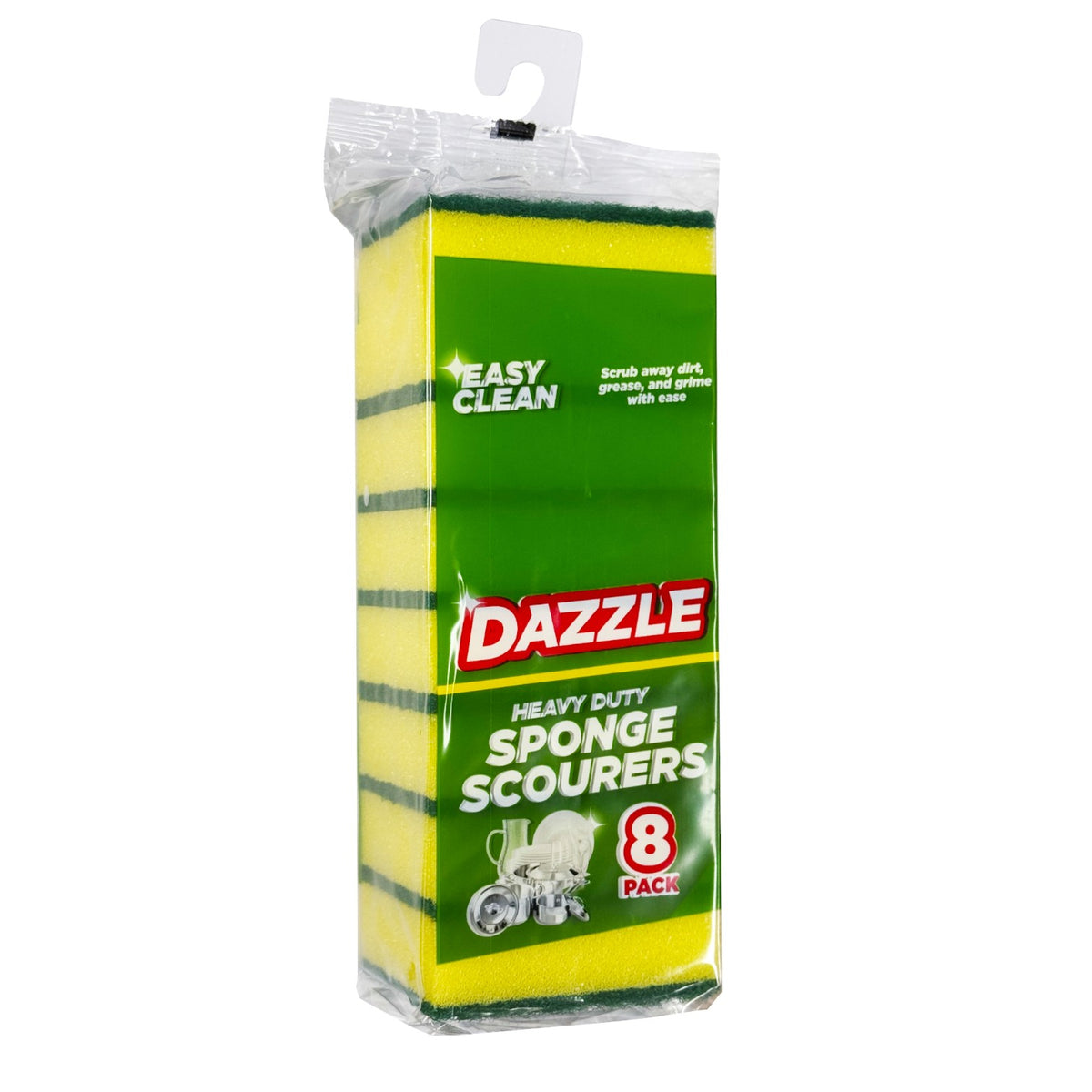 Dazzle Heavy Duty Sponge Scourers - 8 Pack