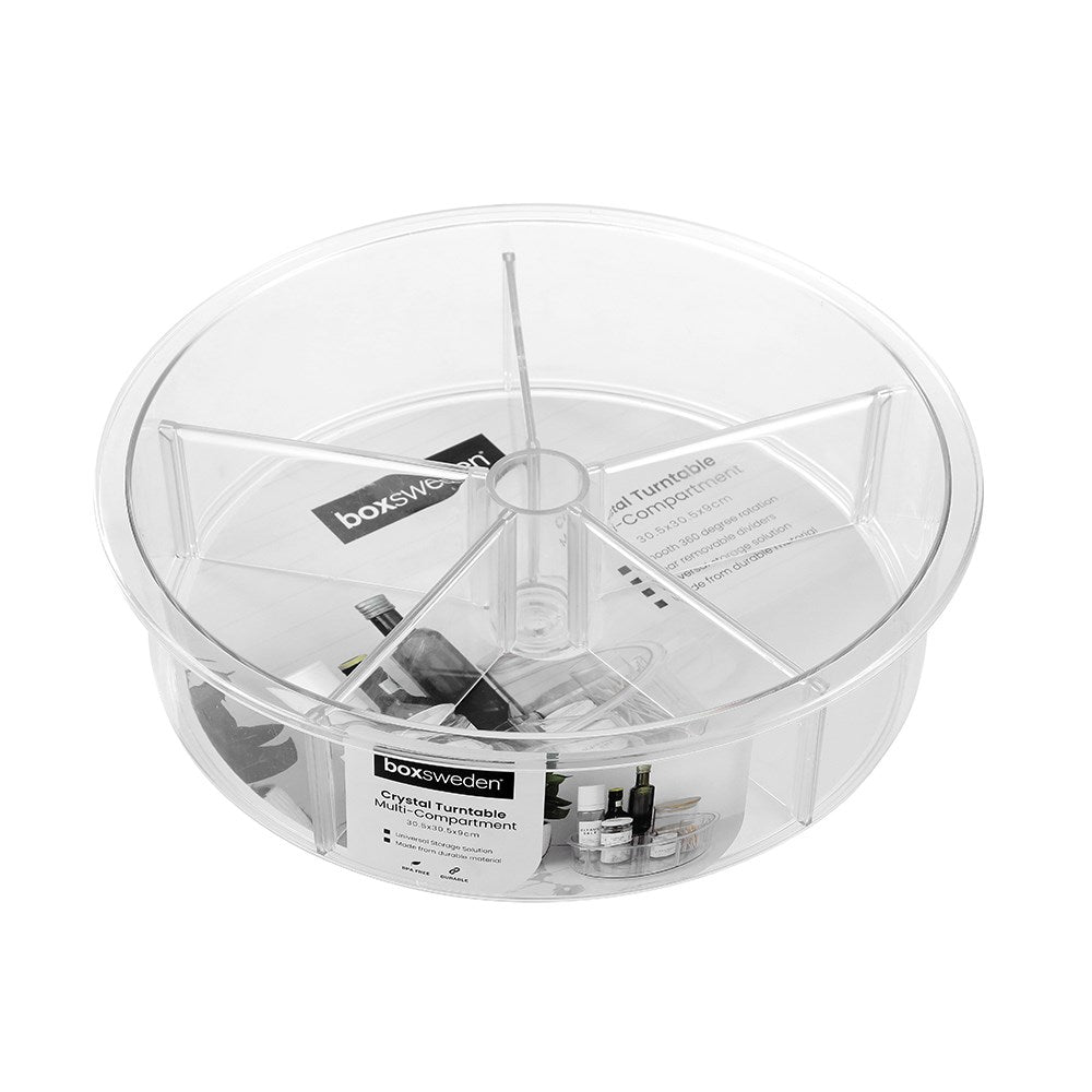 Crystal Lazy Susan With Dividers 30.5cm