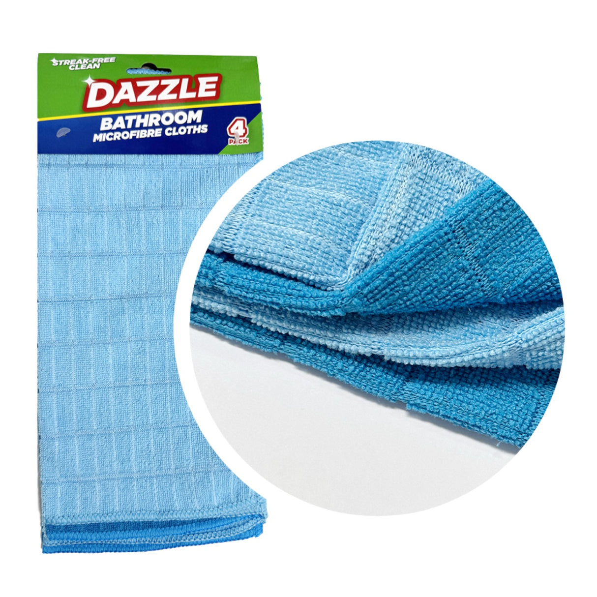 Microfibre Bathroom Cloth - 4 Pack