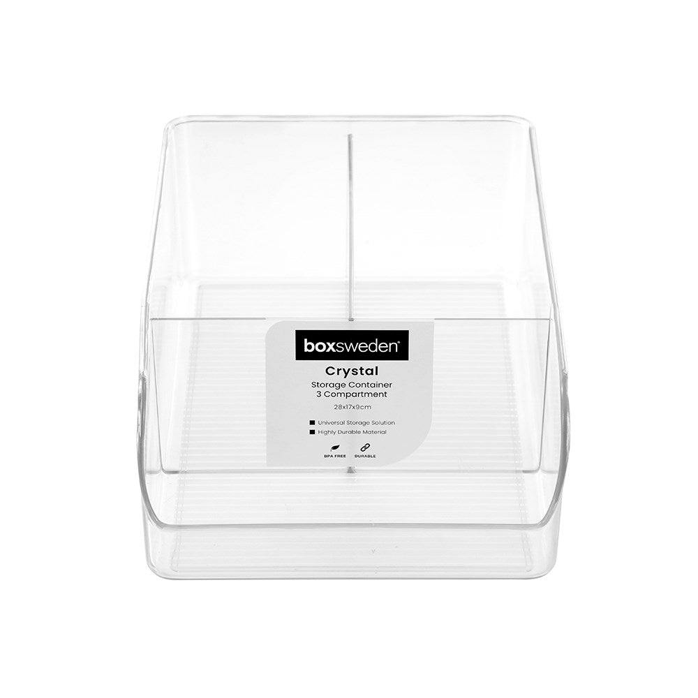 3 Compartment Crystal Storage Container 28 x 17 x 9cm