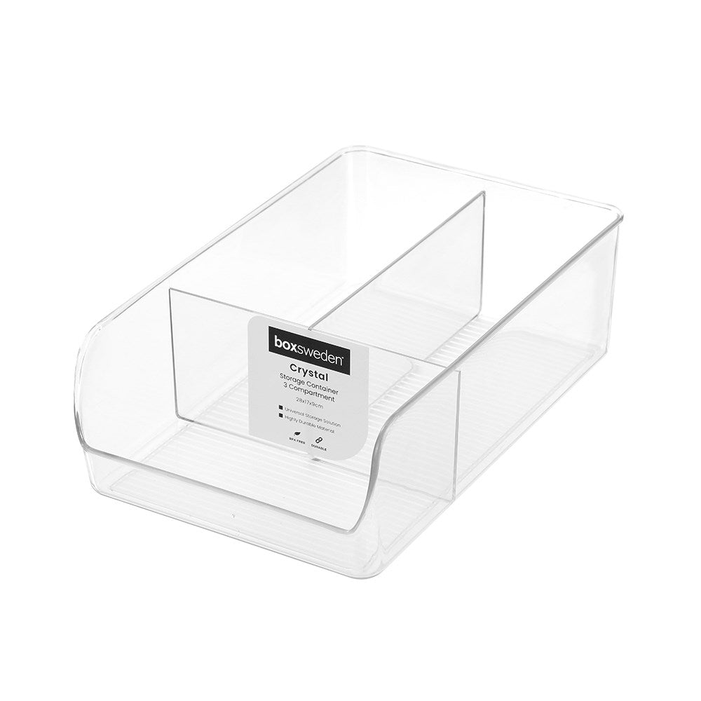 3 Compartment Crystal Storage Container 28 x 17 x 9cm
