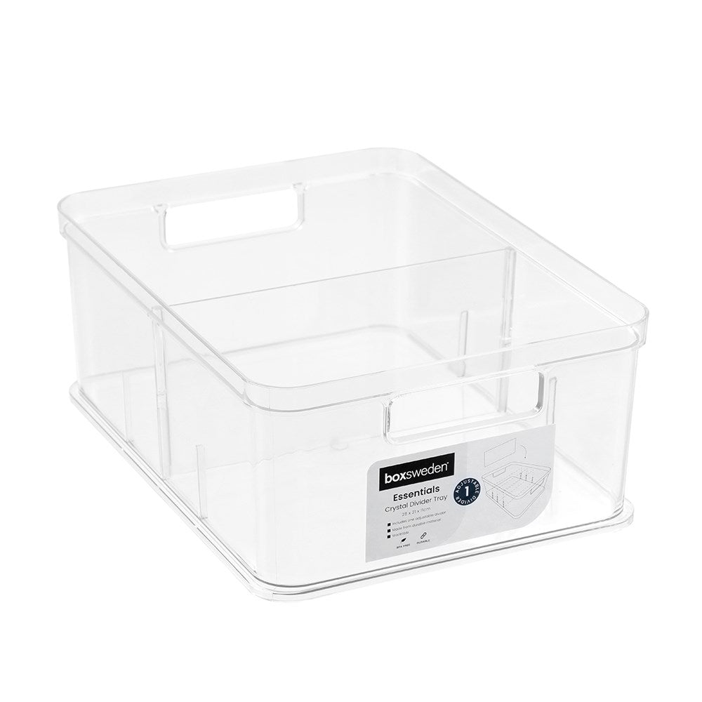 Crystal Storage Tray Adjustable Divider 28cm x 21cm x 11cm