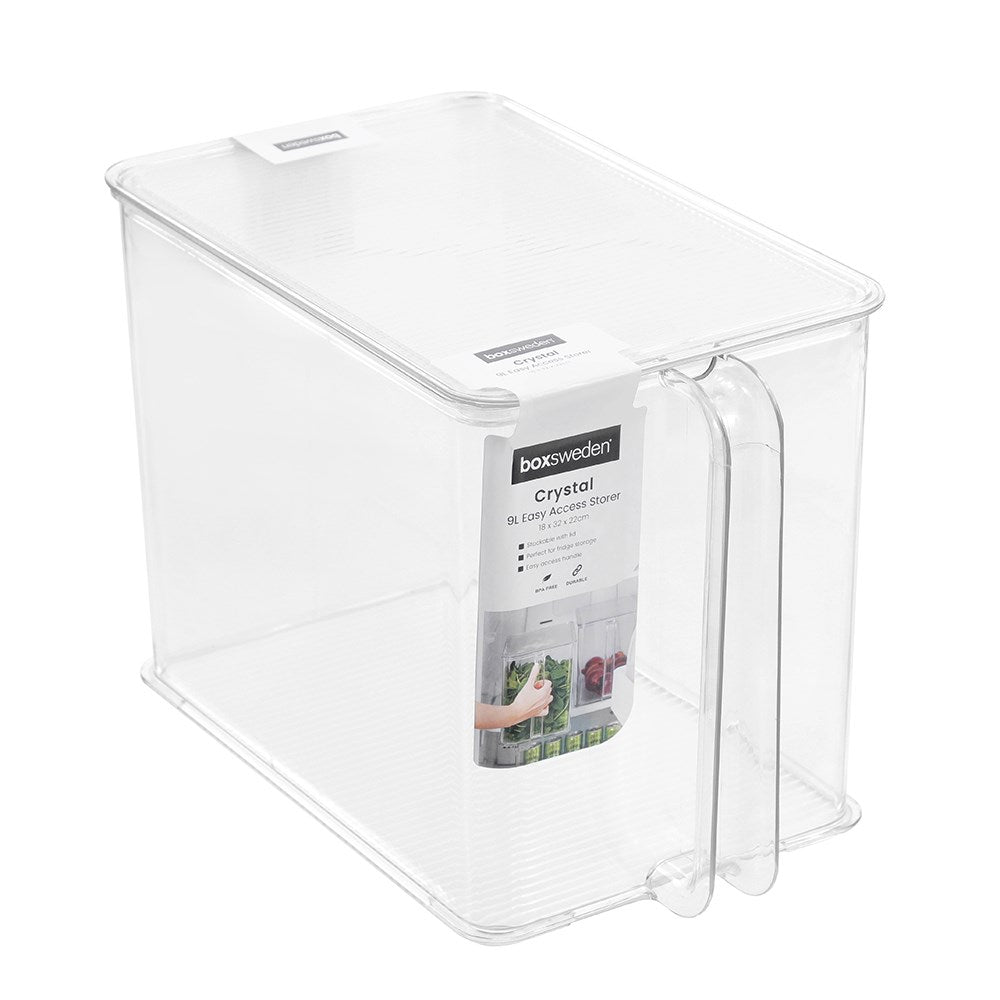 Crystal Easy Access Storer With Lid 9L