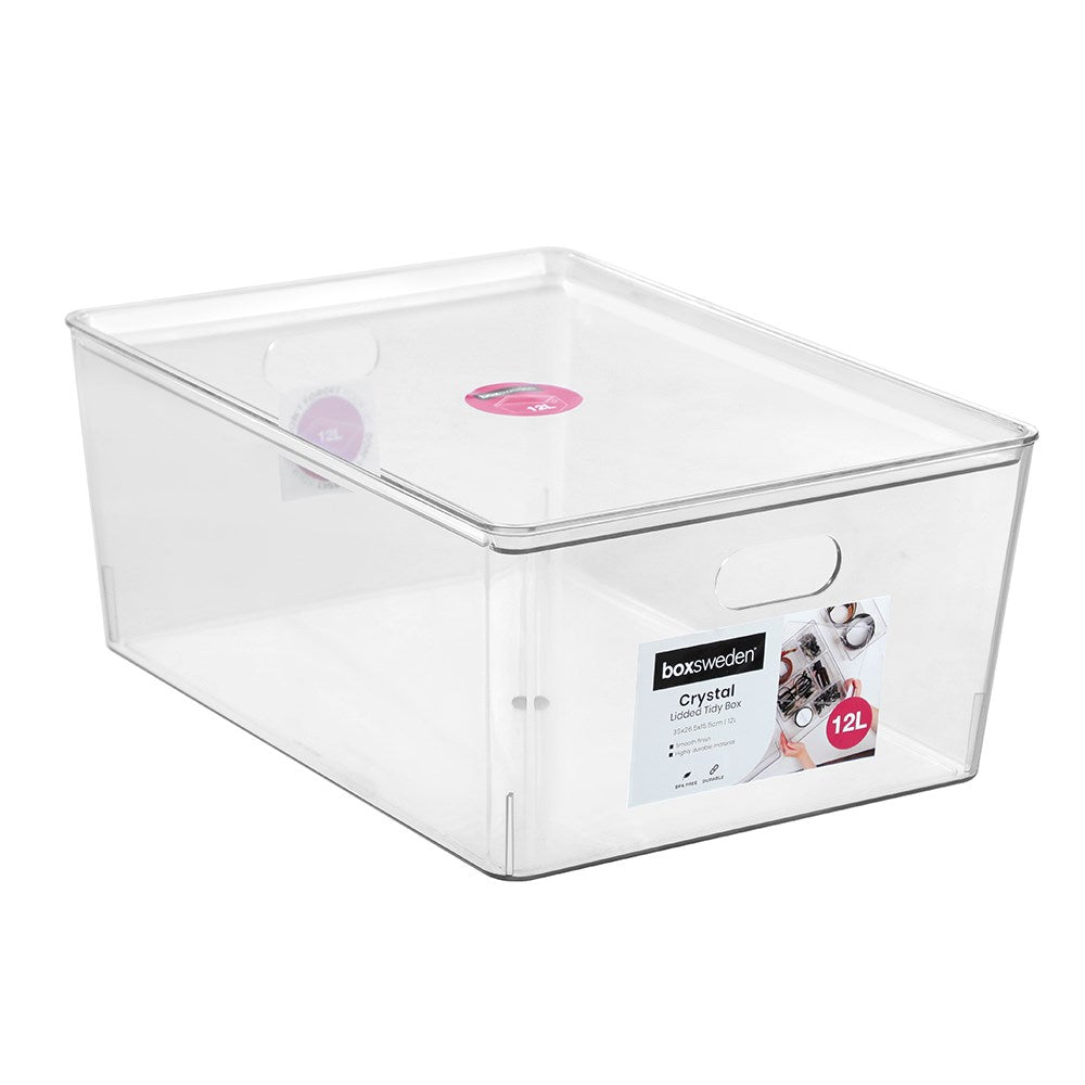 Crystal Tidy Lidded Storage Box 12L