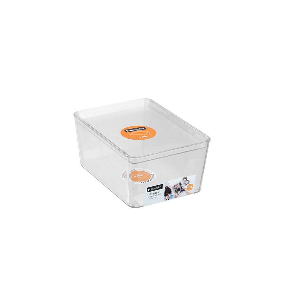 Crystal Tidy Lidded Storage Box 1.5L