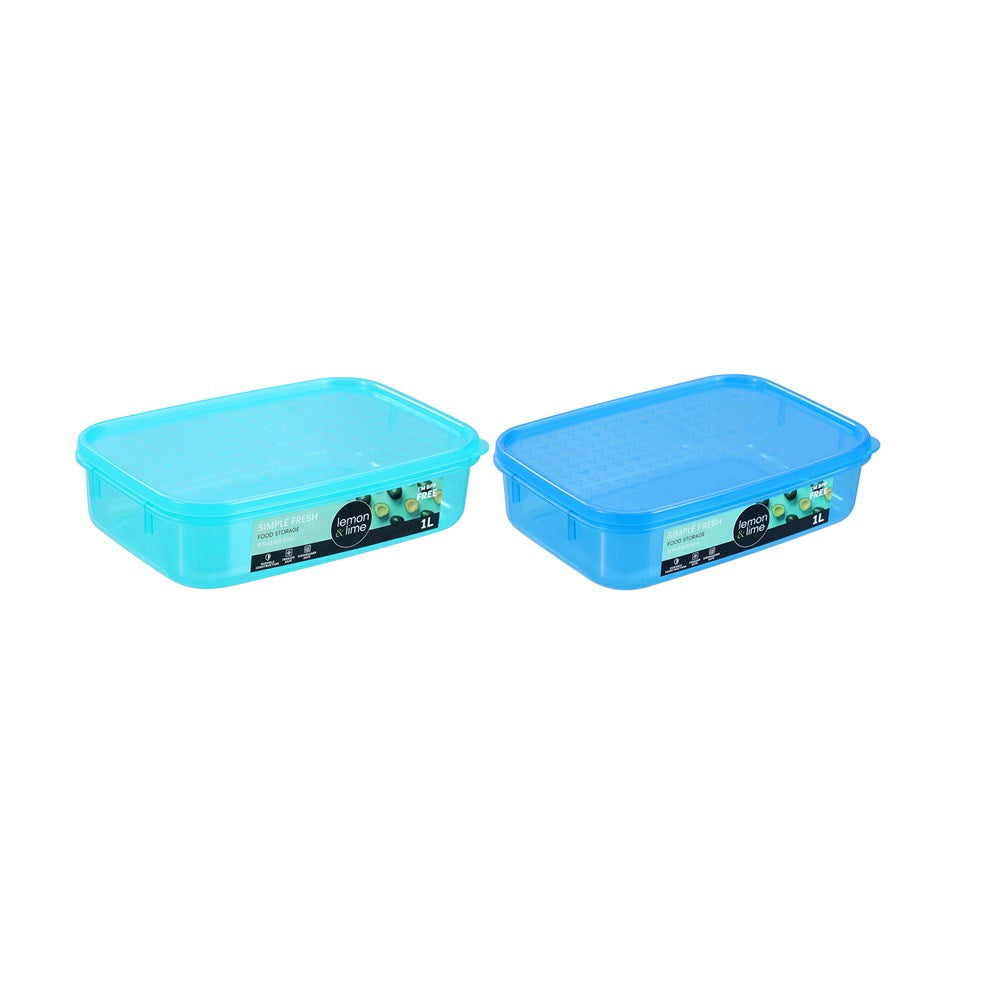 Simple Fresh Food Container 2 Assorted 1L